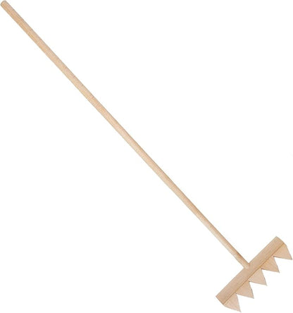 Outdoor Zen Garden Rake Large - Japanese Sand Rock Garden Rake Tool - 48" Long 5 Tine Solid Oak - DIY Stress Relief Gifts for Adult
