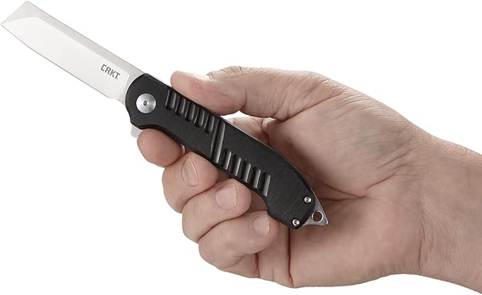 CRKT Razel GT Assisted Folding Pocket Knife: Everyday Carry, Stainless Steel Cleaver Blade with Satin Finish, Liner Lock, Black Aluminum Handle, Lanyard Hole 4031 Multi One Size