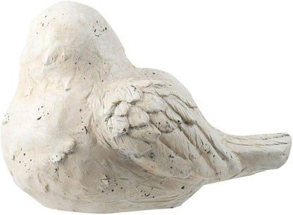 A&B Home Indoor Outdoor Large Vintage Bird Figurine Statue, 15.4 Inch Long, Off White