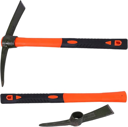 Heavy Duty Miniature Pick Mattock With Fiberglass Handle Garden Hand Tool For Gardening Digging & Camping Landscaping Pick Mattock