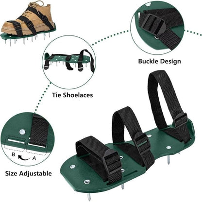 Aerator Shoes with Adjustable Strap,Heavy Duty Spikes for Grass Aerating Patio Garden,Fully Assembled Aerating Shoes for Yard Patio Lawn Garden