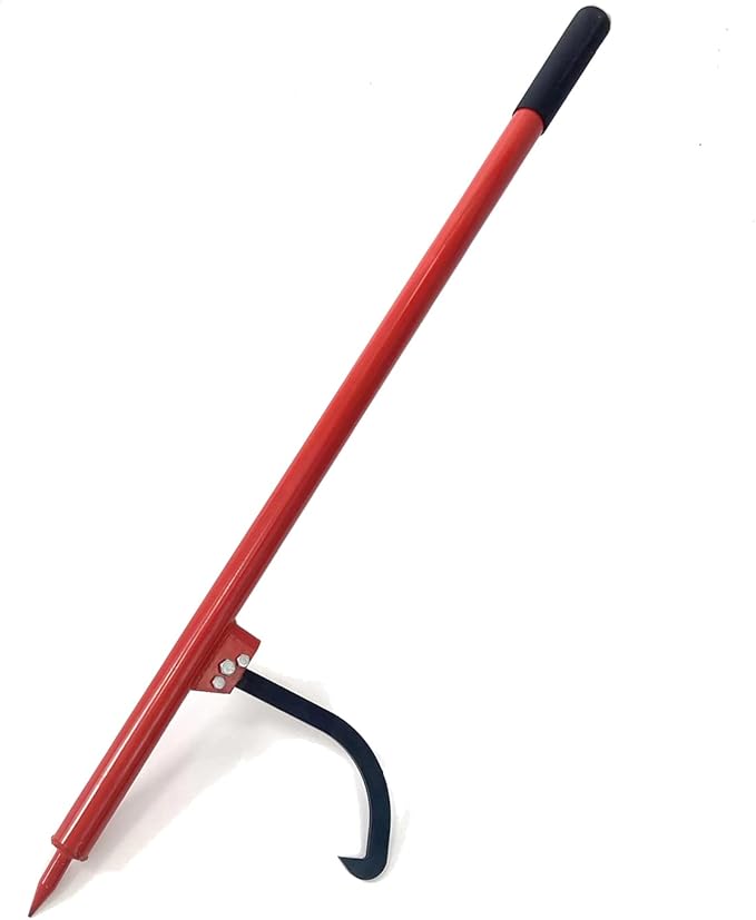Log Peavey Steel Handle Log Peavey Tool - Logger Peavy Hook Log Roller Tool, max 19 Inch Opening Felling Log Roller Tool (47")