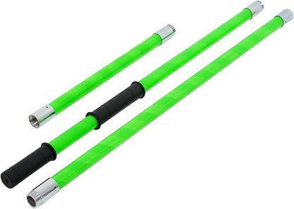 findmall 30ft Manual Pole Saw Extendable Tree Pruner Sharp Steel Blade High Branches Trimming for Pruning Palms and Shrubs with 9 Long Handles No with Scissors Green