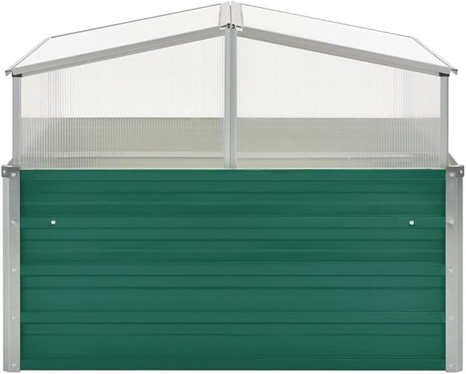 Galvanized Steel Greenhouse, 39.4"x39.4"x30.3", Green