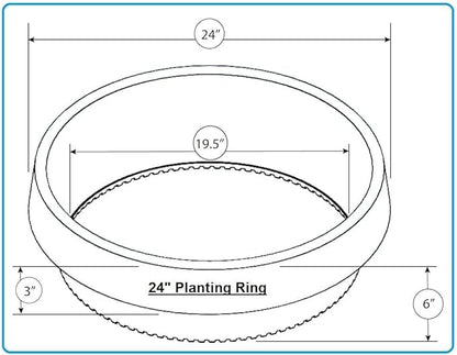 6 Pack of 24 in Planting Rings. Edging and Water Retention. Protects Trees and Separates Rock, Mulch and Grass