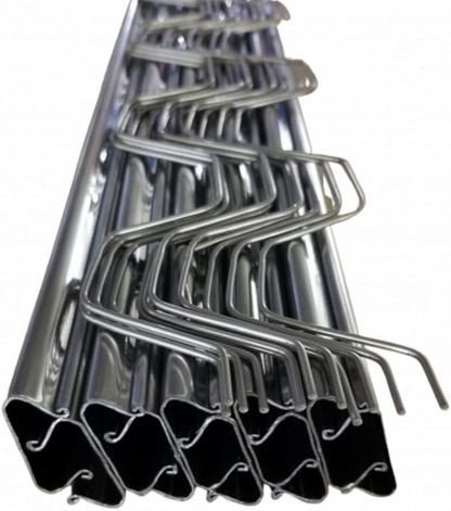 Farm Plastic Supply - Spring Wire & Lock Channel - (50 Pack) - Steel 6.5 ft Spring Lock Track & U-Channel Bundle for Greenhouse Plastic Polyethylene Film or Shade Cloth