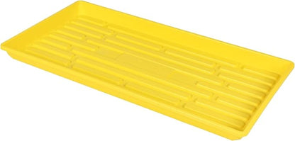 SUNPACK 10" x 20" Heavy Duty Shallow Plastic Seed Starting Tray, Yellow, 1" (Pack of 30) - No Drainage Holes, Perfect for Greenhouses or Indoor Gardening