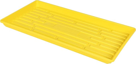 SUNPACK 10" x 20" Heavy Duty Shallow Plastic Seed Starting Tray, Yellow, 1" (Pack of 30) - No Drainage Holes, Perfect for Greenhouses or Indoor Gardening