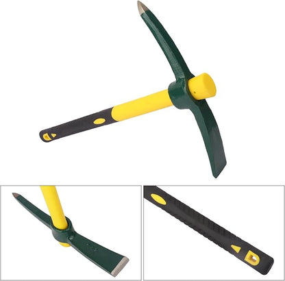 2 Packs 15 Inch Gardening Pickaxe, Forged Steel Mattock Hoe, Dual Head Mattock Weeding Hoe for Cultivating Garden, Yard, Planting, Prospecting, Camping