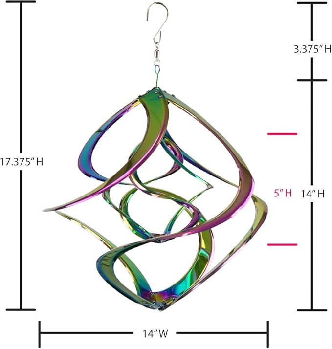Red Carpet Studios The Original Double Helix Cosmix Wind Spinner, 14-Inch, Rainbow