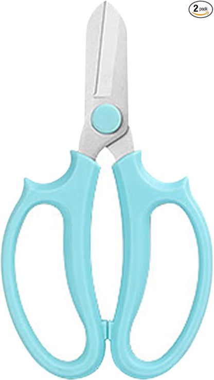 Flower Scissors - Stainless Steel Floral Scissors, Florist Cutters for Stems, Garden Plant Shears for Fresh Flowers (Blue, Pink) (1 PC Blue)
