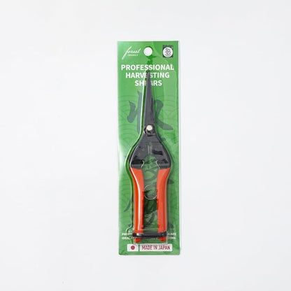 Saboten 7.9" Professional Japanese Harvesting Shears – Straight Blade, Stainless Steel with Fluorine Coating, Spring-Loaded, Ergonomic Grip – forest Originals, Made in Japan