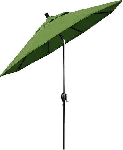 California Umbrella GSPT908302-48022 9' Round Aluminum Market, Crank Lift, Push Button Tilt, Black Pole, Sunbrella Spectrum Cilantro