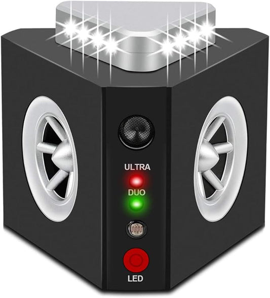 Rodent Repellent Ultrasonic Plug-in Indoor Mouse Repellent Rat Mice Deterrent Ultrasonic Pest Repeller with 12 Strobe Lights and 4 Sounds Mode for RV Garage Attic