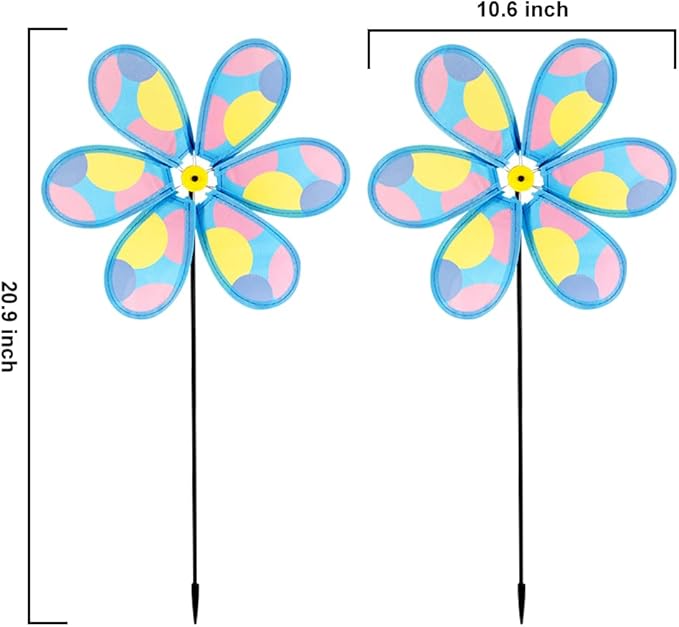 4PCS Wind Spinners for Yard and Garden, Lawn Yard Decorations Pinwheels Colorful Whirligigs Windmill Kids Toys for Outdoor Decor