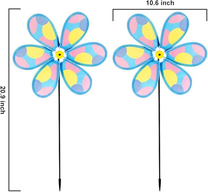 4PCS Wind Spinners for Yard and Garden, Lawn Yard Decorations Pinwheels Colorful Whirligigs Windmill Kids Toys for Outdoor Decor