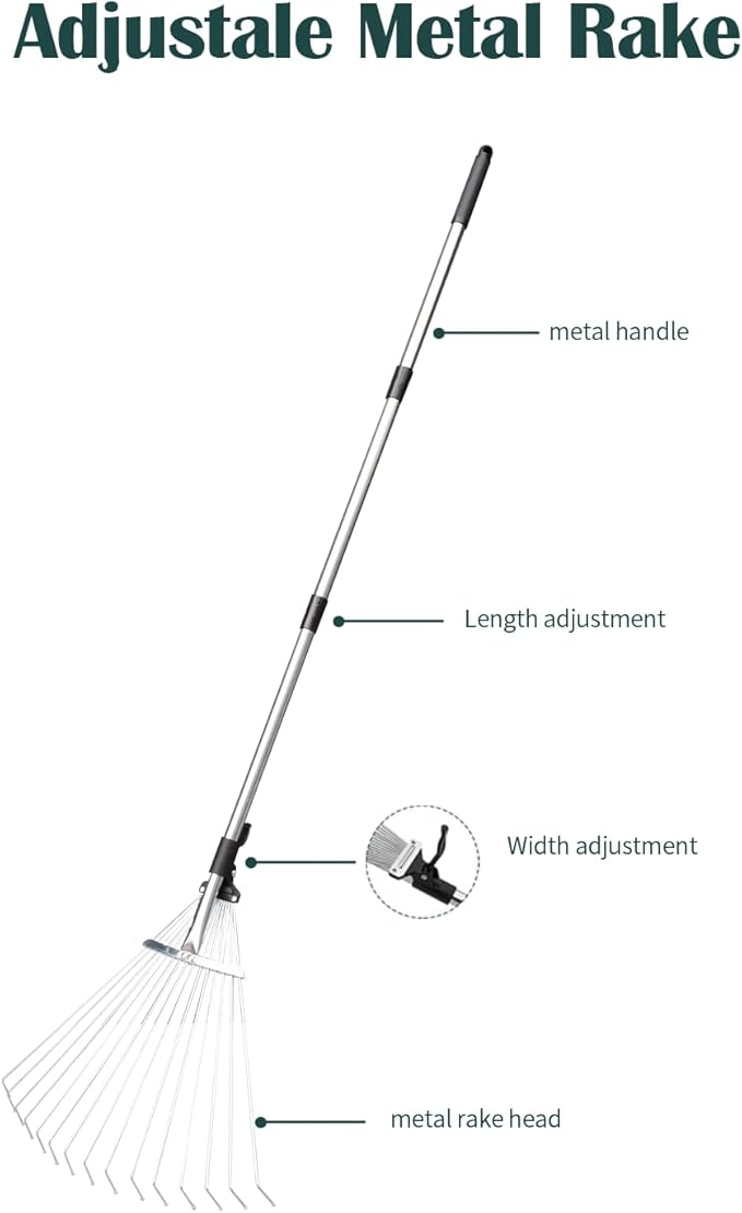 Leaf Grabber, Grabber Rake, Leaf Picker Upper, Leaf Scoops with Long Handle, Rakes for Yard Work, Yard Tools for Garden Cleaning