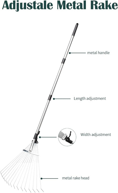Leaf Grabber, Grabber Rake, Leaf Picker Upper, Leaf Scoops with Long Handle, Rakes for Yard Work, Yard Tools for Garden Cleaning