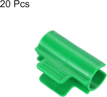 uxcell Greenhouse Clamps for 1inch PVC Pipe, 20pcs Greenhouse Film Clamps Shading Net Rod Clip Garden Hoops for Row Cover, Greenhouse Plastic Sheeting(Green)