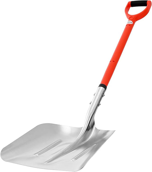 VEVOR Snow Shovel for Driveway, 14 in Wide Aluminum Alloy Snow Shovel with D-Shaped Handles, Large Capacity Snowplow Shovels, Lightweight Snows Removal Tool for Garden Car Camping