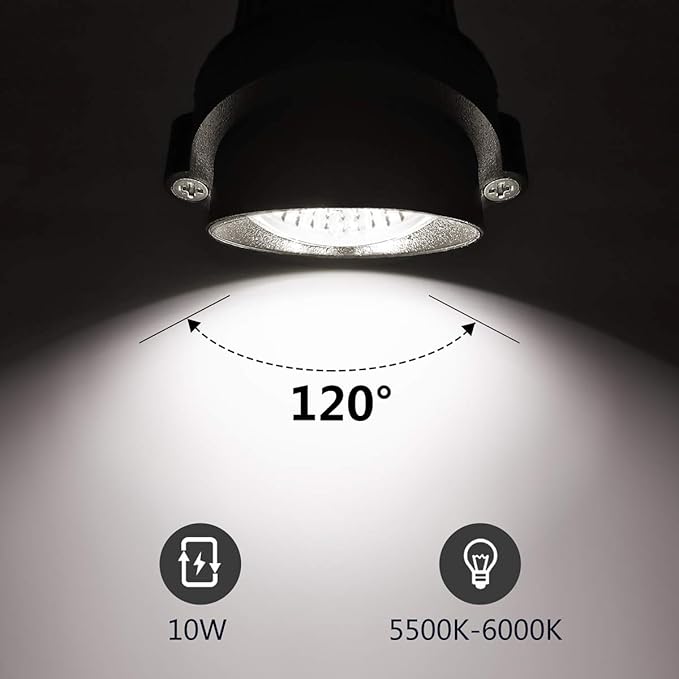 ZUCKEO Low Voltage Landscape Lights LED Landscape Lighting with Connectors, 10W 12V 24V Outdoor Spotlights Waterproof Garden Flood Pathway Yard Lights 1000LM Daywhite Light(10Pack with Connector)
