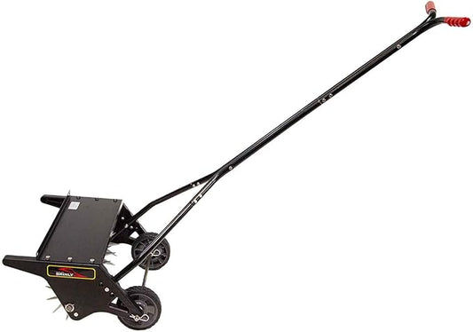 Brinly 20" Premium Push Spike Aerator with 3D Galvanized Steel Tines and Weight Tray