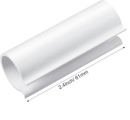 Jetec 32 Pcs PVC Pipe Clips Pool Cover Clamps for Above Ground Pool Greenhouses, Row Covers, Garden, Shelters, Bird Protection, 2.4 Inch Long(for 1/2 Inch PVC Pipe,White)