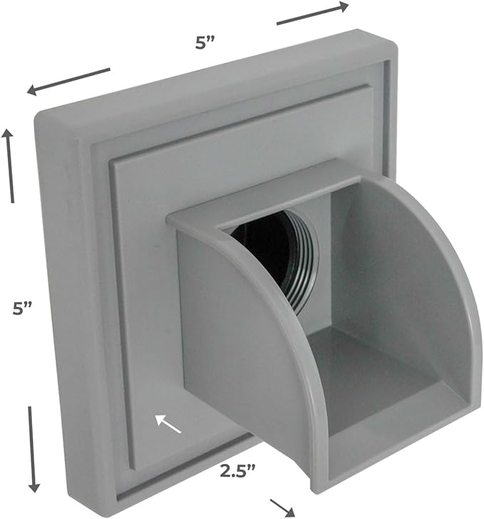 Marcello Square Pool & Fountain Water Feature Spout (Dolphin Gray)