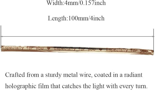 HAHIYO 300Pcs 4inches Holographic Coffee Metal Twist Ties Bread Candy Coffee Bag Ties Plant Garden Twist Ties for Cellophane Treat Bags Gift Wraping Bags Plastic Bags Party Cake Present Art Crafts