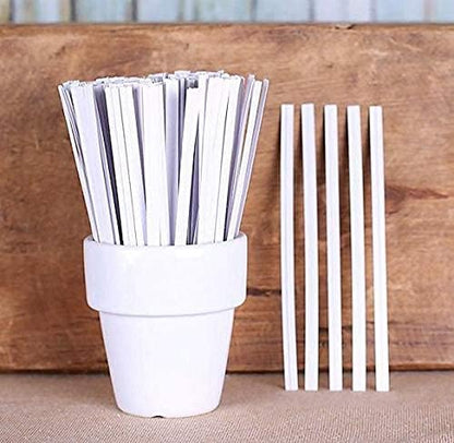 APQ White Metallic Twist Ties for Bags, 4 inches. 24000 Pack Plastic-Coated Bread Twist Ties for Treat Bags. Reusable Bread Ties. Light Metallic Twist Tie. Heavy-Duty Twisty Ties for Bags