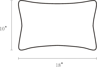 Rectangle Outdoor Lumbar Pillows, 10x18 inches Waterproof Patio Pillows, Decorative Waist Pillows for Outdoor Furnitures, Set of 2, (Grey and Pink)