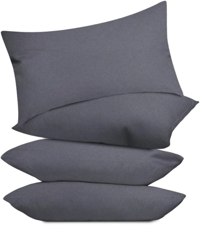 Covers & All Premium Square Throw Pillow Inserts with Covers Set of 4, 20 x 26 Inches Charcoal Gray, Decorative Cushions for Couch Sofa Home Decor Office Travel UV Resistant Waterproof Soft Cushions