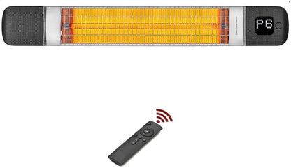 Infrared Patio Heater, Carbon Wall Mounted Heater 300/1500W, 6 Heat Modes Outdoor Heater, IP55 Waterproof, Instant Heat in 3 Seconds, Remote Control (BLACK)