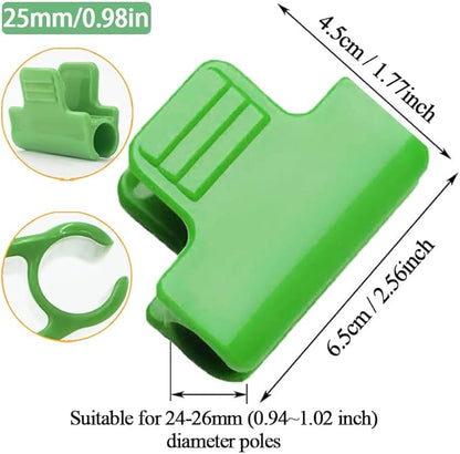 32pcs Greenhouse Frame Clips, 25mm Fixed Greenhouse Pipe Clamp Shading Film Row Tunnel Hoops Windproof Set for Greenhouses Plant Frame Shelter Netting Cover Replacement, for 24-26mm PVC Tubes