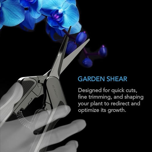 AC Infinity 6.6” Stainless Steel Pruning Shear 2-Pack, Lightweight Ergonomic Design, Straight Precision Blades with Nonstick Titanium Coating for Gardening, Hydroponics, Grow Tents