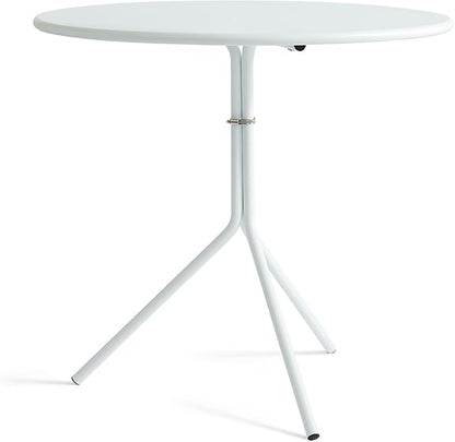 Minimalist Design 31.5 Inch Diameter Round Metal Patio Table, Bistro Table, Dining Table, Suitable for Indoor and Outdoor Cafes and Restaurants (White)