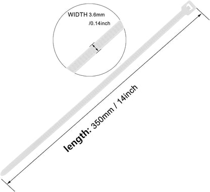14 Inch Zip Ties Gold 1000 PCS, 40 Lbs- Heavy Duty Tensile Strength, Nylon PA66 UV Resistant Cable Ties for Indoor and Outdoor Use - Ideal for object bundling and fastening