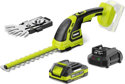 EWORK Hedge Trimmer Cordless 21V Electric Hedge Trimmers Cordless with Battery and Charger, Handheld Power Bush/Shrub Trimmer, Lightweight Battery Powered Hedge Cutter, Grass Shears,Hedge Clippers