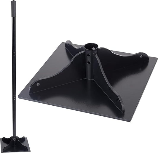Acostop Heavy-Duty Steel Tamper, 10x10 Inch Laborsaving Ergonomic Hand Soil Tamper, Garden Landscaping Tool for Ground & Gravel Leveling Dirt Compactor, 48 Inches Total