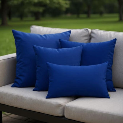 RSH DECOR: Sunbrella Square Throw Pillows Set of 4 | 24" x 24" | Water and Fade-Resistant Performance Fabric | Outdoor Pillow Covers with Down-Alternative Inserts | Made in USA (Cast Pumice Linen)