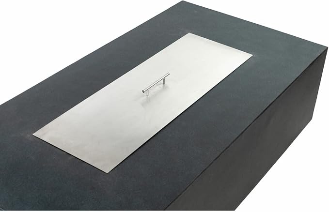 AMS Creations | Chelsea 55 inch Rectangular Wavy Dark Gray Concrete GFRC Natural Gas Fire Table Pit