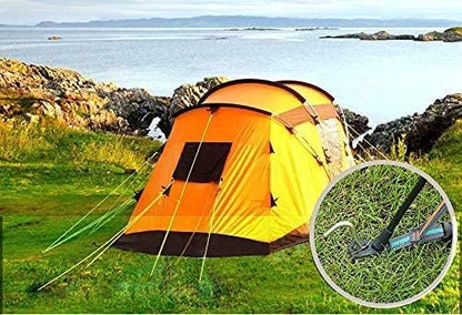 AAGUT Tent Stakes Heavy Duty Metal 9 Inch, 8 Pack Rust-Resistant Galvanized Steel Camping Stake Garden Edging Fence Hooks Yard Tent Pegs for Inflatable, Tarp, Outdoor Christmas Decorations