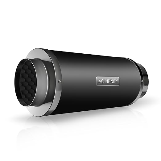 AC Infinity Inline Duct Fan Silencer, 6" Noise Reduction Muffler Blower Silencer for Indoor Hydroponics Grow Tent Ventilation Systems