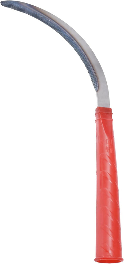 1pce 300mm/11.81in Carbon Steel Billhook Brush Clearing Sickle for Grass,Weeding Tools for Garden,Curved Sawtooth Sickle,Machete Axe for Cutting Trees,Steel Blade Knife in Hand