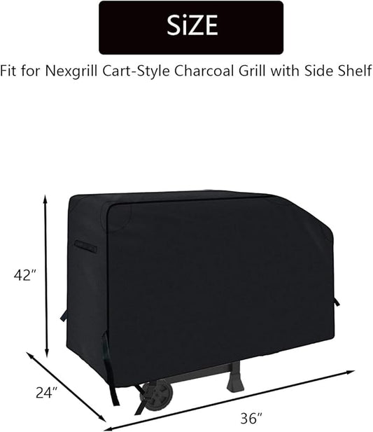 Outdoor Grill Cover for Nexgrill 810-0047 Cart Style Charcoal Grill, Waterproof Outdoor BBQ Griddle Cover - 36 x 24 x 42 inch