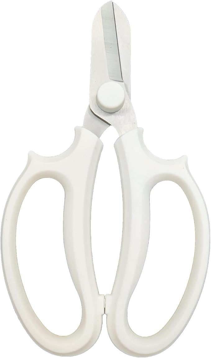 Gardening Scissor White Sharp Blade Alloy Steel Garden Shears for Cutting Flowers Trimming Plants of Yard Florist Rose Herb Hedge and Fruits Picking