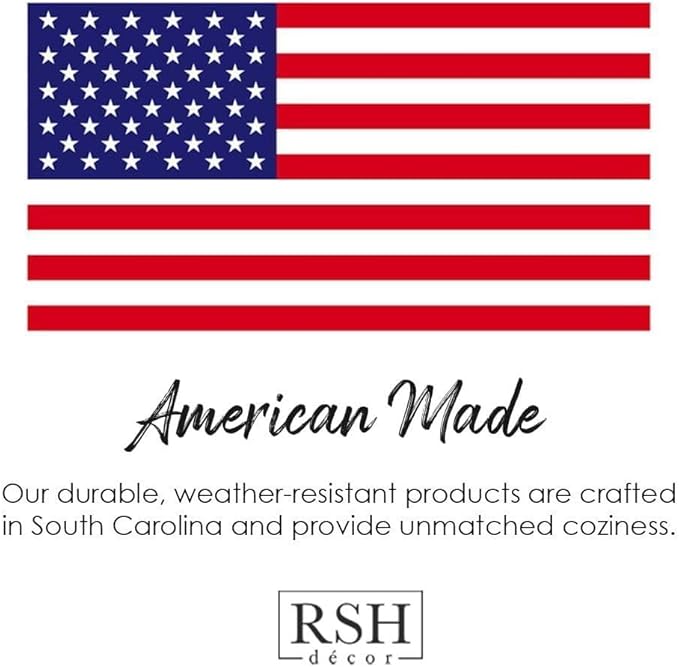 RSH DECOR: Deep Seating Cushion with Pillow Back | 25” x 25” Seat | Water and Fade-Resistant Spun Fabric | Outdoor Chair Cushion Set for Patio Furniture | Dawson Pewter Black Plaid