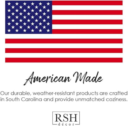 RSH DECOR: Deep Seating Cushion with Pillow Back | 24” x 27” Seat | All-Weather Spun Fabric | Water and Fade-Resistant | Outdoor Chair Cushion Set for Patio Furniture | Black