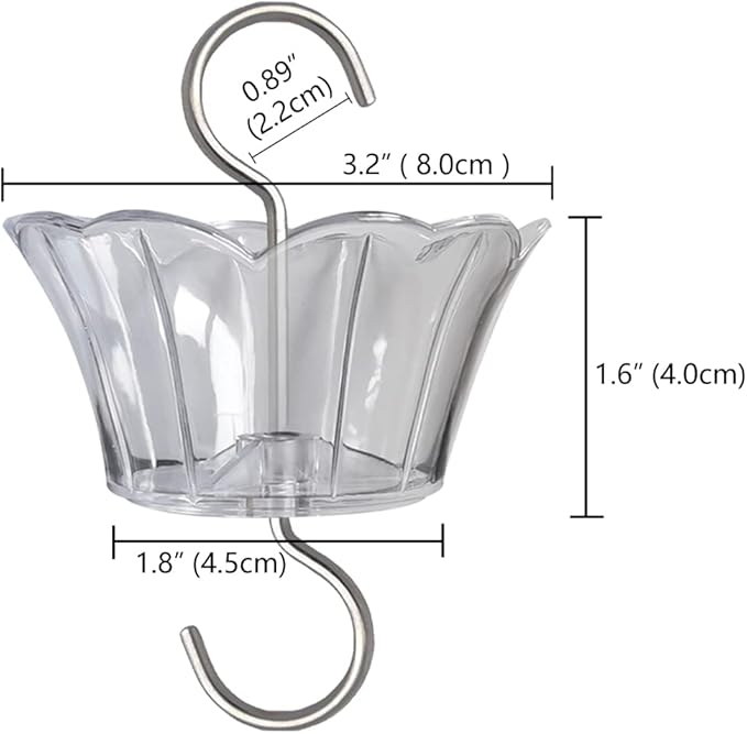 Ant Moat for Hummingbird Feeder - 3 OZ x 2 Pack Clear Insect Guard with Large Capacity
