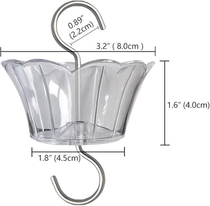 Ant Moat for Hummingbird Feeder - 3 OZ x 2 Pack Clear Insect Guard with Large Capacity